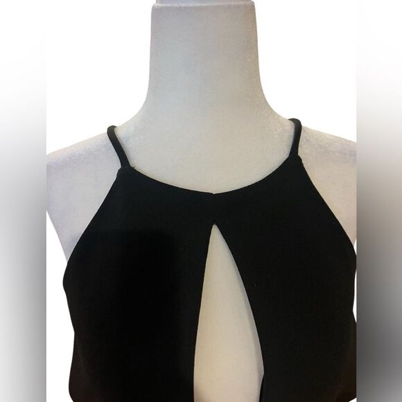 NWOT Jay Godfrey black cutout halter gown in black size 10 with front sl… - Picture 6 of 13